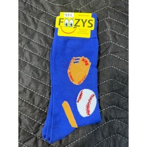 Foozys Baseball Socks Mens‎ 10-13 Blue NWT Novelty Sports Crew FM-07